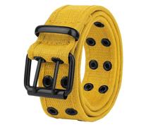 Gelante Canvas Double Grommet Hole Belt 12 Colors, Yellow, XXL
