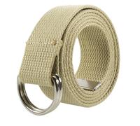 Gelante Canvas Web D Ring Belt Silver Buckle Military Style for men & women 1 or 3 pcs, Beige, S/M (30"-35" Waist)