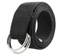 Gelante Canvas Web D Ring Belt Silver Buckle Military Style for men & women 1 or 3 pcs, Black, L/XL (36"-42" Waist)