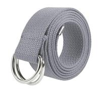Gelante Canvas Web D Ring Belt Silver Buckle Military Style for men & women 1 or 3 pcs, Light Gray, S/M (30"-35" Waist)
