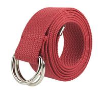 Gelante Canvas Web D Ring Belt Silver Buckle Military Style for men & women 1 or 3 pcs, Red, L/XL (36"-42" Waist)