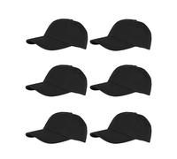 Gelante Cotton Twill Washed Six Panel Unstructure Baseball Cap Wholesale Lot 6PC, Black, Small/X-Large