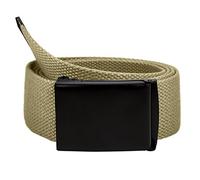 Gelante Fully Adjustable Canvas Web Belt with Black Flip Top Buckle 50'' Long, Beige, One size