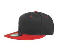 Gelante Snapback Hats for Men - Flat Bill Brim Baseball Cap Hat - Plain Blank Adjustable, Black/Red, One size