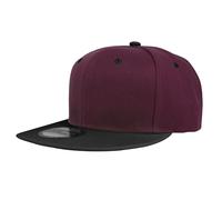 Gelante Snapback Hats for Men - Flat Bill Brim Baseball Cap Hat - Plain Blank Adjustable, Burgundy/Black, One size