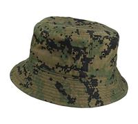 Gelante Solid Color 100% Cotton Bucket Hat for Women and Men Packable Travel Summer Beach Hat, Green Digital Camo, S/M