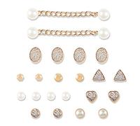 Gelasgo 24 PCS Shoe Decoration Charms Bling Crystal Diamond Shoes Charms for Women Pearl Jewelry Charms Wristband Accessories Party Favors Mother's Day Gift (pearl)