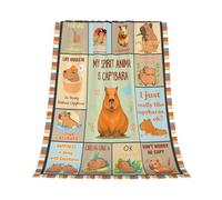 Gelasgo Capybara Blanket - Ultra Soft Flannel & Plush, Cute Capybara Gift for Adults, Kids | Cozy Warm Lightweight, All-Season Bedding for Sofa, Bed, Travel 100x130cm