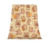 Gelasgo Capybara Throw Blanket Ultra Soft Flannel Blanket, Cozy Warm Lightweight Gift for Adults Kids, Machine Washable Couch Bed Blankets 100x130cm