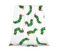 Gelasgo Caterpillar Throw Blanket Ultra Soft Flannel Blanket, Cozy Warm Lightweight Gift for Adults Kids, Machine Washable Couch Bed Blankets 100x130cm