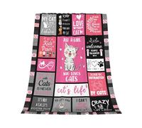 Gelasgo Cute Cat Throw Blanket - Ultra Soft Flannel & Fleece 130x150cm,Cat Lover Gift,Cat Mum Blanket,Cozy Warm Lightweight Sofa Bed Blanket,Machine Washable