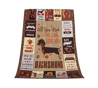 Gelasgo Dachshund Sausage Dog Blanket - Ultra Soft Flannel Fleece Throw 100x130cm,Funny Print & Plush Warm Lightweight,Gift for Dog Lovers, Women, Dog Mum,Machine Washable