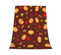 Gelasgo Fall Throw Blanket Maple pumpkin Mushroom Ultra Soft Flannel Blanket,Cozy Warm Lightweight Gift for Adults Kids,Machine Washable Couch Bed Blankets 100x130cm