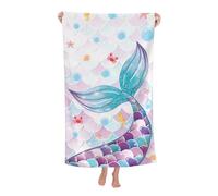 Gelasgo Mermaid Microfibre Beach Towel - 60"x30" Large Lightweight Soft Quick-Dry Towel for Adults, Ultra Absorbent & Dual-Sided Sand Free - Perfect for Beach, Pool, Travel & Cozy Blanket