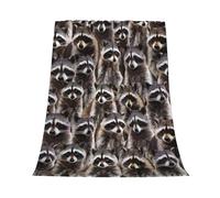 Gelasgo Raccoon Throw Blanket Ultra Soft Flannel Blanket, Cozy Warm Lightweight Blanke Gift for Adults Kids, Machine Washable Couch Bed Blankets 150x200cm