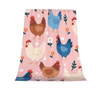 Gelasgo Rooster Chicken Throw Blanket Ultra Soft Flannel Blanket, Cozy Warm Lightweight Gift for Adults Kids, Machine Washable Couch Bed Blankets 150x200cm
