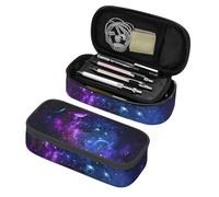 Gelasgo Starry Sky Pencil Pouch for Girls, Large Capacity Pencil Case with Double Zipper & Compartments, Cute Portable Pen Bag for Kids School Supplies, Organizer for Calculator, Office & Travel
