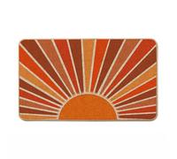 Gelasgo Sunset Design Door Mats Buffalo plaid Eucalyptus Leaf Flowers Absorbent Non-Slip Low Profile Doormat for Entrance, Inside, Kitchen, Machine Washable Front Door Mat for Pets or Dog 43x75cm