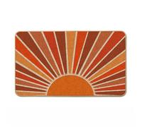 Gelasgo Sunset Design Door Mats Buffalo plaid Eucalyptus Leaf Flowers Absorbent Non-Slip Low Profile Doormat for Entrance, Inside, Kitchen, Machine Washable Front Door Mat for Pets or Dog 43x75cm