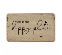 Gelasgo This is Our Happy Place Washable Door Mat Indoor - Machine Washable Non-Slip Doormat for Front/Back Door & Kitchen,Ultra Thin Pet Friendly 43x75cm (17"x30")