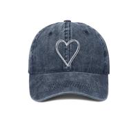 Gelasgo Unisex HeartHat Baseball Cap Sun Protection for Women & Men Lightweight Cotton Adjustable Metal Snapback Outdoor Sports(Dark Blue)