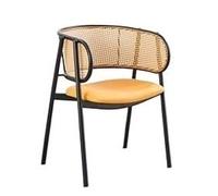 GELASIGE Office Chair Dining Chair Household Leisure Rattan Chair Hotel Cafe Backrest Chair With Armchairs Light Luxury Home Office Desk Chairs