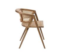 GELASIGE Office Chair Wabi-sabi Style Dining Chair Retro Household Rattan Chair Chinese Modern Simple Stool Dining Room Chair Home Office Desk Chairs
