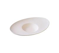 GELASIGE Plates 11-inch Hotel Chinese Kitchen Tableware Dan-Shaped Straw Hat Plate Cold Dish Special-Shaped Frosted Special Irregular Creative Restaurant Dinnerware Plates(11 in)