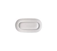 GELASIGE Plates 15-inch Hotel Kitchen White Ceramic Tableware Rectangular Special Cold Appetizer Creative Oval Club Restaurant Artistic Conception Display Plate Dinnerware Plates(17 in)