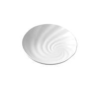 GELASIGE Plates 8-inch Hotel Kitchen Cold Dish Creative Irregular Shaped Plate Pure White Round Fusion Special Chinese Dinnerware Plates(12 in)