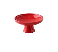 GELASIGE Plates Chinese Zen Tea Ceremony Ceramic Tea Tray Household Offering Tray High Foot Fruit Snack Tray Dessert Tribute Tray Tea Tray Dinnerware Plates(A)