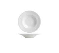 GELASIGE Plates Italian Western Food Pasta Straw Hat Plate Soup Deep Pure White Ceramic Restaurant Home Simple Style Dish Dinnerware Plates(9 in)