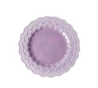 GELASIGE Plates Palace Style Lace Embossed Ceramic Dinner Plate Western Dinner Plate Purple Round Plate Dinnerware Plates