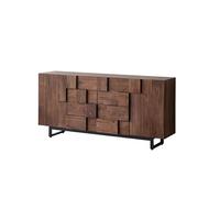 GELASIGE Sideboard Cabinet Black Walnut Solid Wood Sideboard Living Room Storage Entrance Table Modern Drawer Decorative Furniture Sideboard Cabinet With Storage(160x40x90cm)