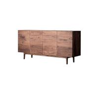 GELASIGE Sideboard Cabinet Black Walnut Solid Wood Sideboard Modern Living Room TV Floor Storage Furniture Double Door Entrance Decoration Sideboard Cabinet With Storage(140cm*42cm*82cm)