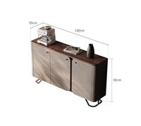 GELASIGE Sideboard Cabinet Sideboard Simple Wall-mounted Modern Black Walnut Solid Wood Dining Room Corridor Rack Entrance Decoration Furniture Sideboard Cabinet With Storage(140x35x90cm)