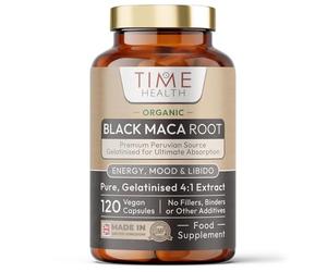 Gelatinized Black Maca Root - 2600mg Wholefood Equivalent - Peruvian - Soil Association Certified Organic - Vegan - GMP Standards - No Fillers, Binders or Flow Agents - Pullulan (120 Capsules)