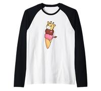 Gelato Giraffe Cute Dessert Animal Pun Art | Sweet Safari Raglan Baseball Tee