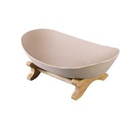 Gelb&Schwarz Fruit Bowl 2 Tier Fruit Bowl Set with Wooden Stand Fruit Basket Countertop Basket Bowl Holder Tray for Keeping Fruits and Veg Fresh, Home, Kitchen and Office (Beige-b, One Size)
