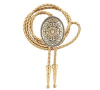 GelConnie Floral Bolo Tie for Men Womens Bolo Tie Necklace Native American Black Men's Bolo Ties Western Cowboy Bolero Ties, Gold Flower Bolo Tie, Adjustable