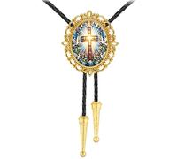GelConnie Gothic Bolo Tie for Men Women 3D Art Western Cowboy Necktie | 3D Art Bolo Tie for Men Women with Gothic Western Cowboy Leather Necktie Style Select Glow Designs for Halloween Costume Gift