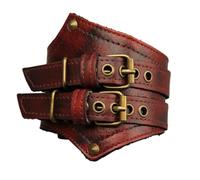 GelConnie Leather Cuff Bracelet for Men Women Wide Leather Wristband Thick Viking Mens Leather Bracelets Gothic Wrist Band Vintage Rock Wristband, 9.4 inches, Leather, no gemstone