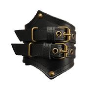 GelConnie Leather Cuff Bracelet for Men Women Wide Leather Wristband Thick Viking Mens Leather Bracelets Gothic Wrist Band Vintage Rock Wristband, 9.4 inches, Leather, no gemstone