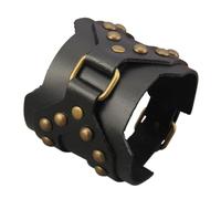 GelConnie Leather Cuff Bracelet Punk Braided Bracelets Rock Leather Wristbands Faux Mens Leather Bracelet Gothic Viking Bangle Adjustable Wrap Bracelet for Women,Men, 11.8 inches, Leather, no gemstone