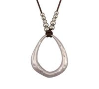 GelConnie Leather Necklaces Turquoise Long Boho Necklaces for Women Brown Chunky Circle Pendant Chocker Necklace Gold Sweater Necklace, Faux Leather, No Gemstone