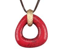 GelConnie Long Necklaces for Women Boho Large Pendant Necklace Casual Bohemian Brown Leather Choker Sweater Circle Statement Stone Necklace, Faux Leather, No Gemstone