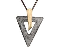 GelConnie Long Necklaces for Women Boho Large Pendant Necklace Casual Bohemian Brown Leather Choker Sweater Circle Statement Stone Necklace, Faux Leather, No Gemstone