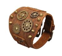 GelConnie Punk Leather Cuff Bracelet Adjustable Straps Wrap Bracelets Arm Armor Cuff Gothic Leather Wristbands for Men, Women, Adjustable, Leather, no gemstone