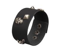 GelConnie Punk Leather Cuff Bracelet Adjustable Straps Wrap Bracelets Arm Armor Cuff Gothic Leather Wristbands for Men, Women, Adjustable, Leather, no gemstone