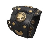 GelConnie Punk Leather Cuff Bracelet Adjustable Straps Wrap Bracelets Arm Armor Cuff Gothic Leather Wristbands for Men, Women, Adjustable, Leather, no gemstone